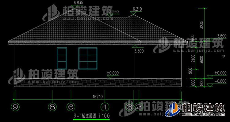 背立面图